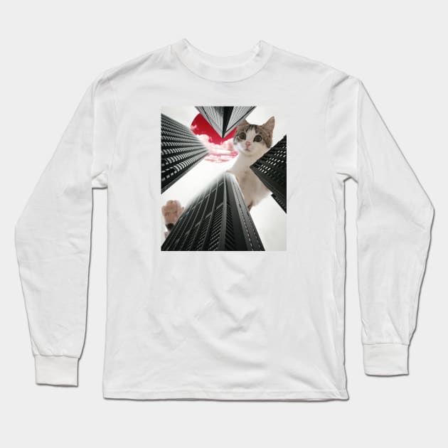 Cat buildings Long Sleeve T-Shirt by mintchocollage